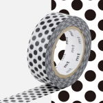 Masking tape &agrave; pois - Noir - 1,5 cm x 7 m juoda