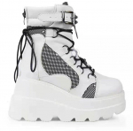 Moteri&scaron;ki Batai 2025 Ruduo Moteri&scaron;ki Ankle Boots Platformos Plei&scaron;tai Auk&scaron;ti Kulniukai Trumpikės Naujas Dizainas Užtrauktukas Cosplay Batai Moterims 35 balta
