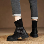 Autumn Hollow Maillard Batai Iki blauzdos Vesterni&scaron;ki Kauboji&scaron;ki Batai Retro Moteri&scaron;ki Batai 40 ruda