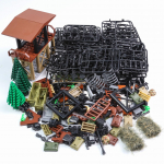 Domoni 450g (1 svaras) Antrojo pasaulinio karo karinės įrangos dalys ir ghillie kostiumas - Armijos aksesuarų žaislų rinkinys kareivių figūrėlėms - Suderinamas su pagrindinių minifigūrėlių gamintojais