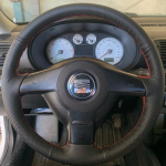 Automobilio vairo apdangalas Volkswagen VW Golf 4 MK4 Passat B5 Seat Leon Polo 1996-2004 Mikropluo&scaron;to oda Automobilio aksesuarai Yellow Thread