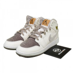 Air Jordan 1 Mid SE GS Pewter Velvet Toe FB9899-100 EU 36 smėlis