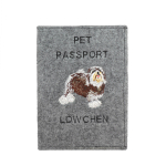 Lowchen, Little Lion Dog - Dog passport case, document case, gift for the traveller from the Art-Dog brand pilka spalva
