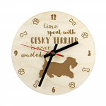 Cesky Terrier, Czech Terrier, Bohemian Terrier - clock with dog, wooden clock with engraving, personalised clock by Art-Dog