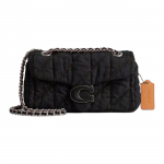 Coach Tabby 20 Metalinis C logotipas Pakabukas Džinsinis ir Napa odos Rankinė Moteri&scaron;ka rankinė Sidabrinė Juoda CR701-LHBLK Basic Set (Bag+Dust Bag)