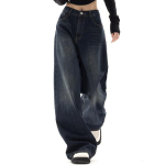 Vintažiniai moteri&scaron;ki džinsai plačiomis kojomis Harajuku Baggy džinsinės kelnės Didelės Grunge Streetwear Y2k rudens kelnės korėjieti&scaron;kos mados S