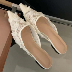 Eilyken Vasarinės Eleganti&scaron;kos Žemakulnės Moteri&scaron;kos &Scaron;lepetės Jaukios Tinklelio Smailianosės Moteri&scaron;ki Mūlai Zapatos De Mujer 35