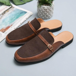 Mulai Vyri&scaron;ki Odiniai Batai Vasariniai Laisvalaikiai &Scaron;lepetės Sandalai Vyri&scaron;ki Batai Užsegami Vyri&scaron;ki Loafers Madingi Vyri&scaron;ki Plok&scaron;ti Mokasinai Balta Juoda 38 ruda