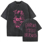 MGK Lost Americana Tour 20252026 Vintage skalbinti mar&scaron;kinėliai vyrams moterims vasaros mada medvilniniai trumparankoviai mar&scaron;kinėliai gerbėjų dovana drabužiai L pink