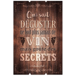 Les Tr&eacute;sors De Lily [Q9530] - Cadre bois 'Citations' marron (Qui sait d&eacute;guster ne plus jamais de Vin mais go&ucirc;te des Secrets - S. Dali) - 60x40 cm&hellip;