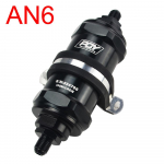 PQY BLACK AN6 / AN8 / AN10 degalų filtras E85 etanolis su 100 mikronų nerūdijančio plieno elementu ir PQY lipduku
