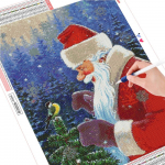 5D Deimantinis paveikslas Kalėdų Kalėdų Senelis Deimantinis Siuvinėjimas Kryželiu pauk&scaron;čių mozaika Žiemos rankų darbo namų dekoravimas Full Round (20X30CM)