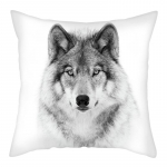 45x45 cm poliesterio laukinės gamtos spausdinimo pagalvėlės užvalkalas Wolf King foto pagalvės užvalkalas namų sofos dekoravimui pagalvės užvalkalas 50x50cm