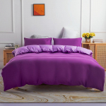 Vienspalvis patalynės komplektas Dvigubas antklodės užvalkalas pagalvės užvalkalas Trijų dalių medvilninė viengulė lova antklodės užvalkalo / antklodės užvalkalų rinkinys 260x229cm(3pcs) violetinė