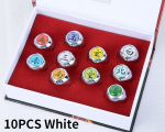 10 vnt. su dėžute Naruto kostiumo žiedas Sharingan Akatsuki Cosplay nario visas komplektas Sasori Itachi Hidan Deidara žiedų rinkinys kostiumų priedai vaikams Gif