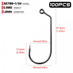 PRO BEROS JIG 100 žuvų kabliukai su spygliais / mai&scaron;elis, vienas kabliukas, &scaron;vininis žuvų kabliukas 1/0#(100pcs)