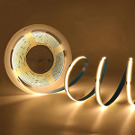 COB LED juostelė ypač plona 12 V 24 V 8 mm juostos lemputė su nuolatinės srovės ki&scaron;tuku / 2 kontaktų laidu reguliuojamu linijiniu ap&scaron;vietimu didelio tankio lempos apdaila 12V 5M 320Leds/m