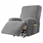 Velvet Fabric Recliner kėdės užvalkalas Lazy Boy Relax Atlo&scaron;iamas sofos užvalkalas Elastinis fotelio užvalkalas, skirtas svetainei namuose 2 Seater pilka