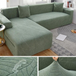 Neper&scaron;lampami žakardo sofos užvalkalai Elastingi kampai 1/2/3/4 sėdynės Tvirtas sofos užvalkalas L formos sofos dangtelio apsauginiai užvalkalai 3 SEAT (190-230CM)