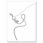 1 vnt. Sienos dekoracija Plakatas Miegamojo dekoras Kambariui Abstraktus Paprastas Namų dekoracijos Linijos Veidas Drobės tapyba Plakatai Nuotraukos Be rėmo 21*30cm No Frame