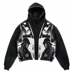 Vyri&scaron;kas gobtuvas Gothic Skull Retro poliesterio audinys Streetwear mink&scaron;tu ra&scaron;tu laisvai prigludęs gobtuvas