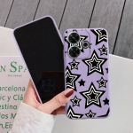 Cool Star Print mink&scaron;tas silikoninis dėklas, skirtas Samsung A55 A35 M35 S24 Xiaomi Redmi Note 13 Pro 14 Poco C65 iPhone Huawei Honor Realme fotoaparato smūgiams atsparus dangtelis Samsung Galaxy S9 Plus violetinė