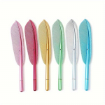 6 vnt. 0,5 mm juodas, kūrybingos spalvos retro plunksnos neutralus ra&scaron;iklis