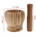 Medinis skiedinio ir grūstuvės rinkinys česnako puodo žolelių malūno smulkintuvo malimo dubuo 11.5*12cm