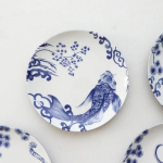 Chinese Painted Auspicious Animals Dessert Plates Vintage Blue and White Underglaze Ceramic Dinner Plate Afternoon Tea Tableware 6 inches(15.3cm) white