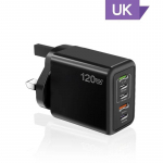 &bdquo;Xiaomi&ldquo; 120 W greito įkroviklio kelių prievadų USB C PD įkroviklio greito įkrovimo 3.0 sieninio telefono įkroviklio adapteris, skirtas &bdquo;iPhone 16 15 14 Samsung&ldquo; UK Plug