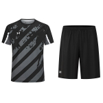 Under Armour Laisvalaikio Bėgimo Dryžuoti Apvalios Kaklo Mar&scaron;kinėliai Ir Vidutinio Juosmens Rai&scaron;teliu Patogūs Laisvi &Scaron;ortai Sporto Rinkinys 24500504-001+24500204-001 M