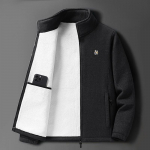 Vyri&scaron;ka vilnonė flisinė striukė - Rudens/Žiemos, aksomu pamu&scaron;alas, stora, &scaron;ilta vir&scaron;utinė apranga vidutinio amžiaus ir pagyvenusiems. XL