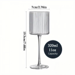 10 vnt. vyno taurės Eleganti&scaron;ko briaunoto dizaino vyno taurės 11oz Ilgas kotas Unikali moderni forma - Rankų darbo auk&scaron;čiausios kokybės vyno taurė 10pcs