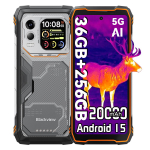 Blackview XPLORE 1 Pro 5G AI Lauko I&scaron;manusis Telefonas 48GB+512GB Termovizorinė Kamera Mobilusis Telefonas 12+256 oranžinė