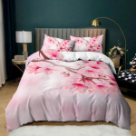 Antklodė Slyvos Žiedas Karali&scaron;kas Rožinis Gėlė Mergaitėms &Scaron;akų Spausdinimo Japoni&scaron;ko Ra&scaron;alo Stiliaus Patalynės Komplektas Comforter (quilt)-EU Single(135*200cm)3pcs