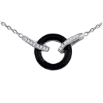 Altesse [L5327] - Collier argent 'Sissi' noir blanc