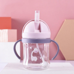 250 ml kūdikių maitinimo puodelis su &scaron;iaudeliais, vaikai mokykitės maitinimo buteliukas Vaikų treniruočių puodelis su &scaron;iaudeliais Taza De Bebe Nauja 250ml rožinė