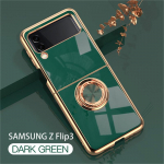 Skirtas Samsung Z Flip 3 4 korpuso padengimo magnetinio žiedo laikikliu telefono dėklas, skirtas Galaxy Z Flip 3 5G smūgiams atsparus silikoninis stovo galinis dangtelis For Samsung Z Flip 3