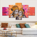 5 dalių abstraktus Vie&scaron;paties Radhos Kri&scaron;nos drobės paveikslas Plakatai ir atspaudai Skaitmeninis sienų menas Paveikslas Svetainei Namų dekoras Be rėmo 20x35cm*2 20x45cm*2 20x55cm*1