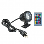 AC85-265V 10W RGB LED povandeninis povandeninis povandeninis žibintas su nuotolinio valdymo pulteliu, keičiasi 16 spalvų US Plug juoda