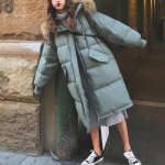 Parka rudens žieminė striukė Moteri&scaron;ki drabužiai Vintažinis &scaron;iltas paltas Moteri&scaron;ka pūkinė medvilninė striukė &Scaron;ilta Stora Ilga Parkas Oversized M