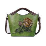 Natūralios odos moteri&scaron;kos rankinės Vintage Rose Reljefiniai pečių krep&scaron;iai Moteri&scaron;ki madingi krep&scaron;iai 27cm*13cm*33cm