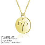eManco Moterys 12 Horoskopas Zodiako ženklas Aukso spalvos pakabukas karoliai Avinas Liūtas 12 žvaigždynų Papuo&scaron;alai Vaikams Kalėdinės dovanos Gold Color