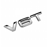 Modifikuotos raidės 30 35 40 45 50 TFSI V6T V8T mi&scaron;rus metalinis automobilio lipdukas, tinkantis visiems automobilio galinio logotipo ženkliukų lipdukams Silver-V6T