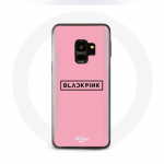 Coque pour Samsung Galaxy S9 Blackpink Groupe de K-pop Logo Fond Rose