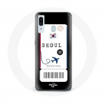 Coque pour Samsung Galaxy A20e Billet d'avion Seoul Cor&eacute;e du Sud