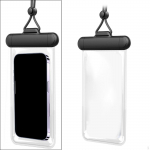 Vandeniui atsparus telefono mai&scaron;elio sauso mai&scaron;elio apsauga su reguliuojamu dirželiu balta