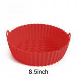 Didelis oro gruzdintuvės silikoninis krep&scaron;elio puodas 25/21,5/20 cm apvalus nepridegantis Airfryer padėklo formos, daugkartinio naudojimo vir&scaron; kepimo kilimėlio įkloto priedai raudona