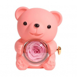 I&scaron;saugota rožinė apkabinimo me&scaron;kiuko dovana su &scaron;irdelės karoliais, pasukama amžina gėlė me&scaron;kiukas dovanų dėžutė žmona mama močiutė mergina Valentino dienos gimtadienio dovana