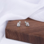Swan Stud Auskarai Moteri&scaron;ki Lengvai Prabangūs Eleganti&scaron;kas Temperamentas Mažos Karūnėlės Ausų Papuo&scaron;alai Cirkonio ni&scaron;os dizainas